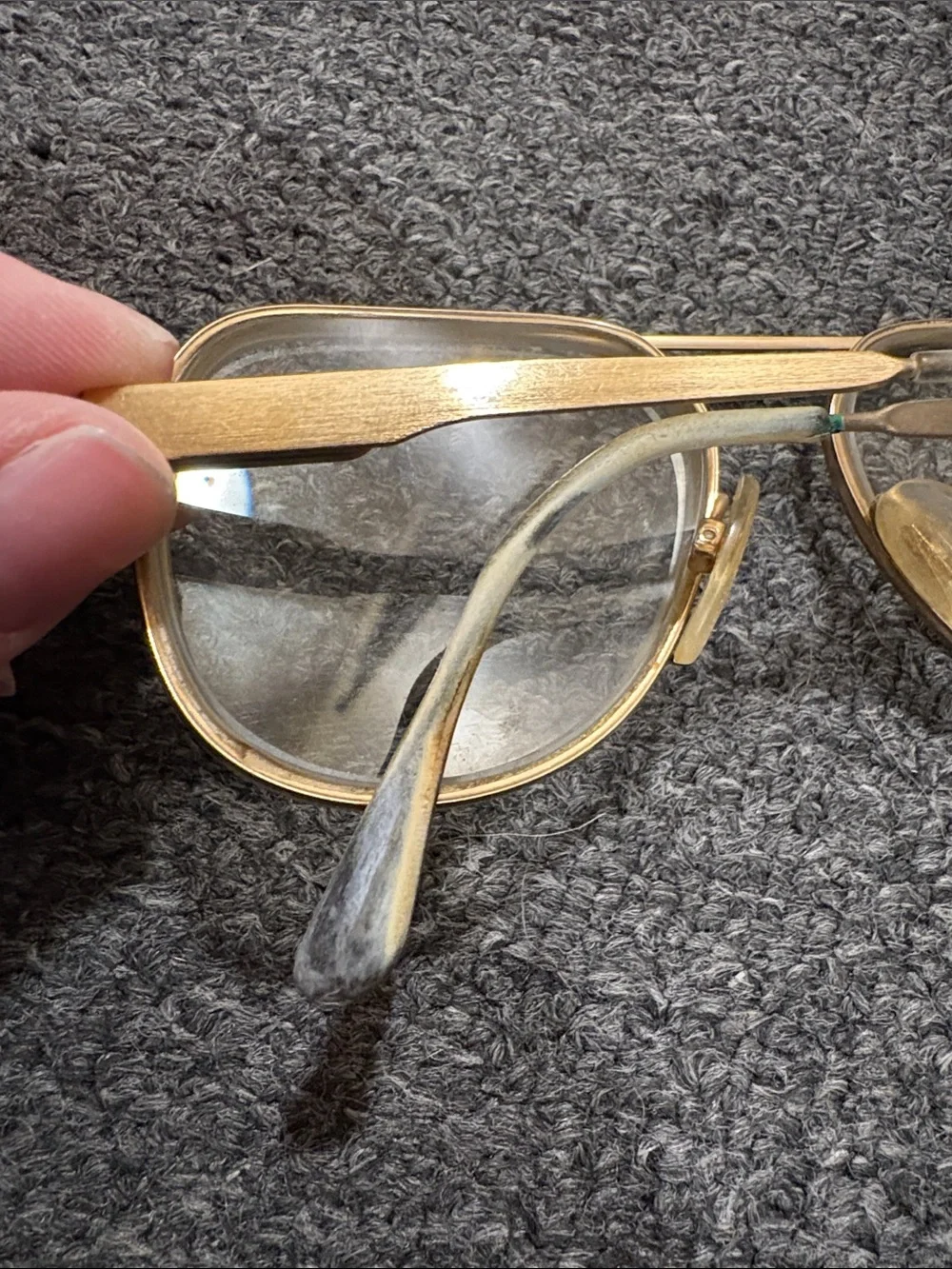 Safilo Elasta 3013 Gold Aviator Eyeglasses Frames Italy Vintage